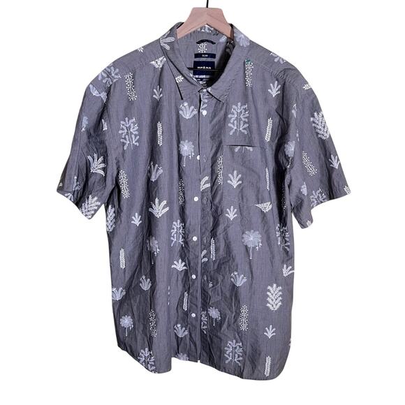 PRANA mens short sleeve lightweight succulent print button up XXL - Picture 1 of 6